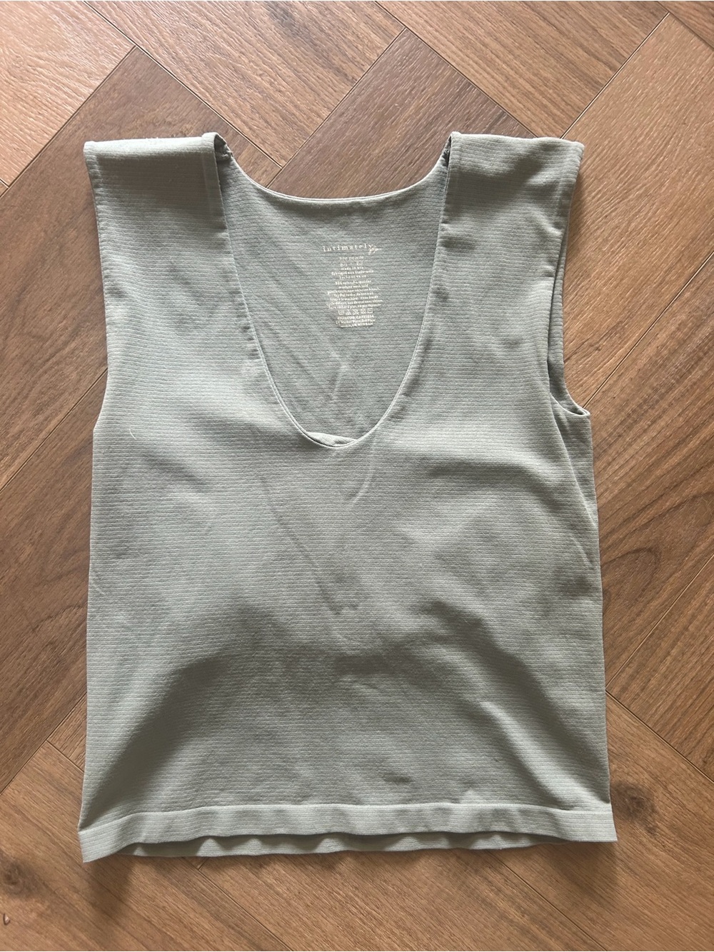 Free People Sage Ribbed V-Neck Tank XS/S excellent